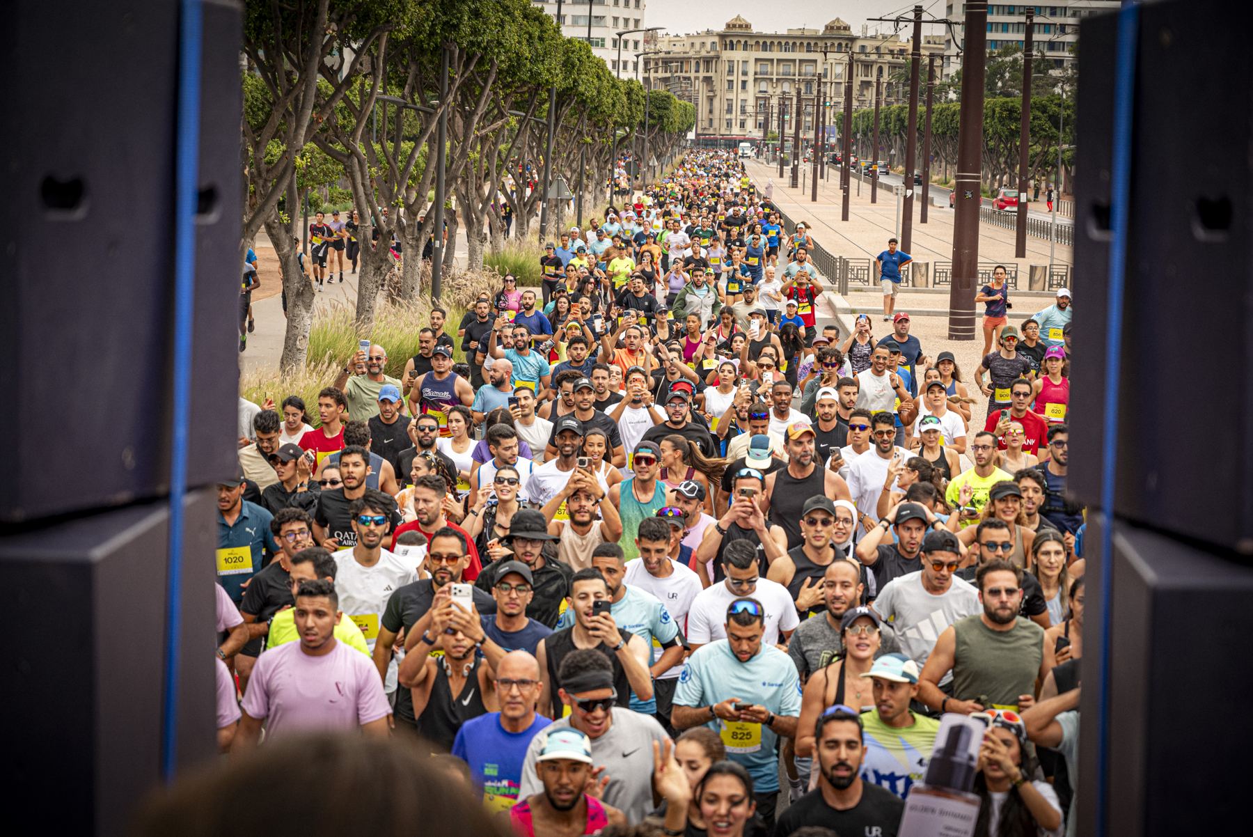 Runners on the boulevard in Casablanca